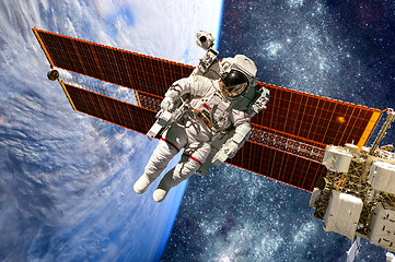 Image showing International Space Station and astronaut.