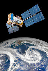 Image showing Space satellite over the planet earth