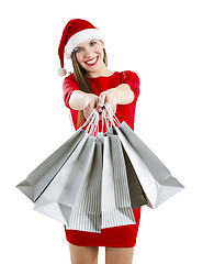 Image showing \rSanta Woman with shopping bags