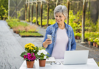 Image showing Working in a flower shop