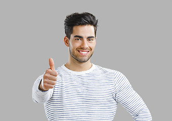 Image showing Handsome man with thumbs up