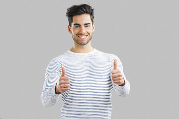 Image showing Handsome man with thumbs up