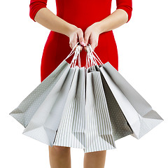 Image showing Woman with shopping bags