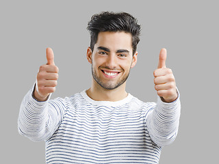 Image showing Handsome man with thumbs up