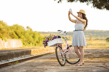 Image showing Me and my bike on a selfie