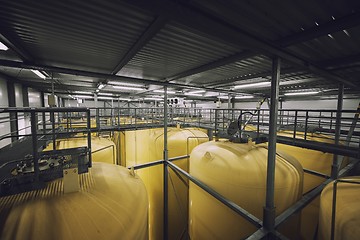 Image showing Industrial interior with welded silos