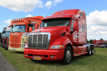 Image showing Red Peterbilt Truck in a Show