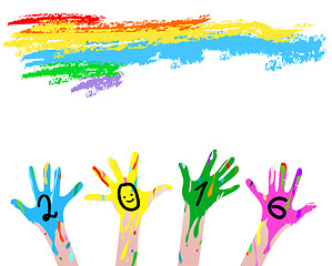 Image showing 2016 colorful hands 