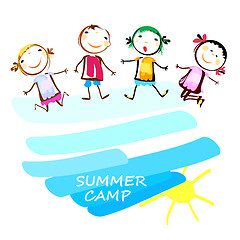 Image showing summer camp poster with happy kids