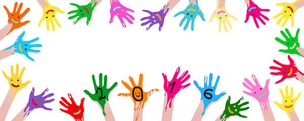 Image showing 2016 colorful hands 