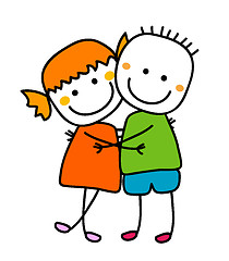 Image showing cute girl and boy