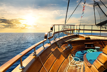 Image showing Sailboat and sea