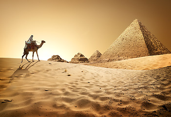 Image showing Pyramids in desert