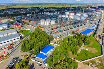 Image showing Aerial view on oil refinery plant. Tyumen. Russia