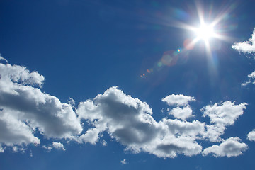 Image showing Sun in blue sky