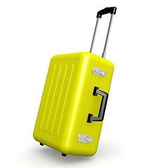 Image showing Yellow luggage in angle position