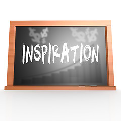 Image showing Black board with inspiration word