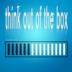 Image showing Blue loading bar with think out of the box word