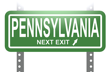 Image showing Pennsylvania green sign board isolated