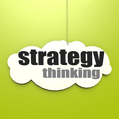 Image showing White cloud with strategy thinking
