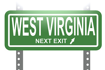 Image showing West Virginia green sign board isolated 