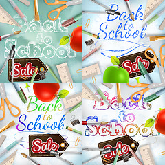 Image showing Back to School Sale Set. EPS 10