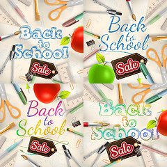 Image showing Back to School Sale Set. EPS 10