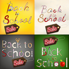 Image showing Back to School Sale Set. EPS 10