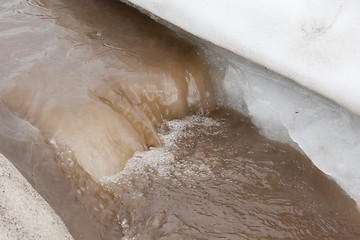Image showing Mountain stream, melted ice