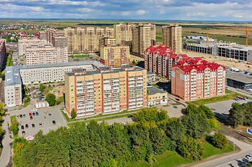 Image showing Bird eye view on sleeping neighborhood. Tyumen