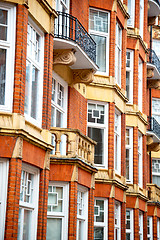 Image showing in europe london old  brick wall and      window