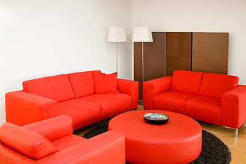 Image showing Red living room