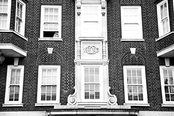 Image showing old window in europe london  red brick wall and      historical 