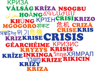 Image showing Crisis multilanguage wordcloud background concept