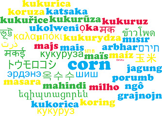 Image showing Corn multilanguage wordcloud background concept