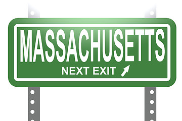 Image showing Massachusetts green sign board isolated