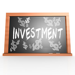 Image showing Bllack board with investment word