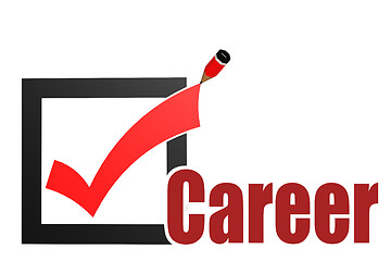 Image showing Check mark with career word