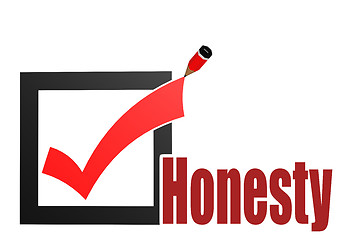 Image showing Check mark with honesty word