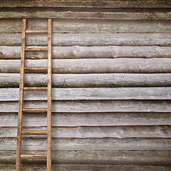 Image showing round log wall background