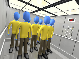 Image showing People In Elevator