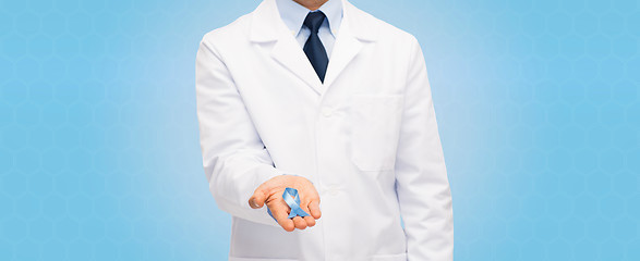 Image showing doctor with prostate cancer awareness ribbon