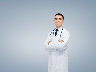 Image showing smiling male doctor in white coat