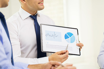 Image showing close up of businessman hands with clipboard