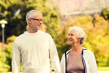 Image showing senior couple in city park