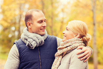 Image showing smiling couple in autumn park