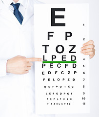 Image showing male ophthalmologist with eye chart