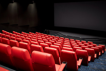 Image showing movie theater or cinema empty auditorium