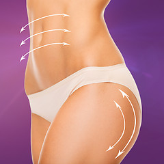 Image showing woman in cotton underwear showing slimming concept