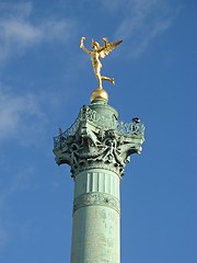 Image showing Golden angel at place de la Bastille in Paris